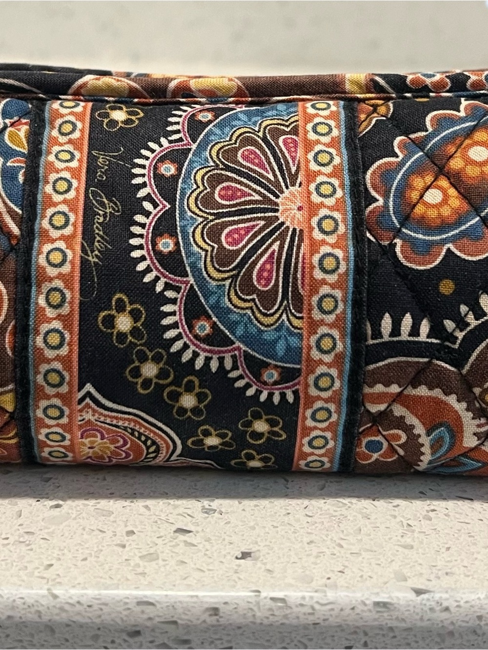 Vera Bradley Kensington Multi Quilted Floral Paisley Wristlet
